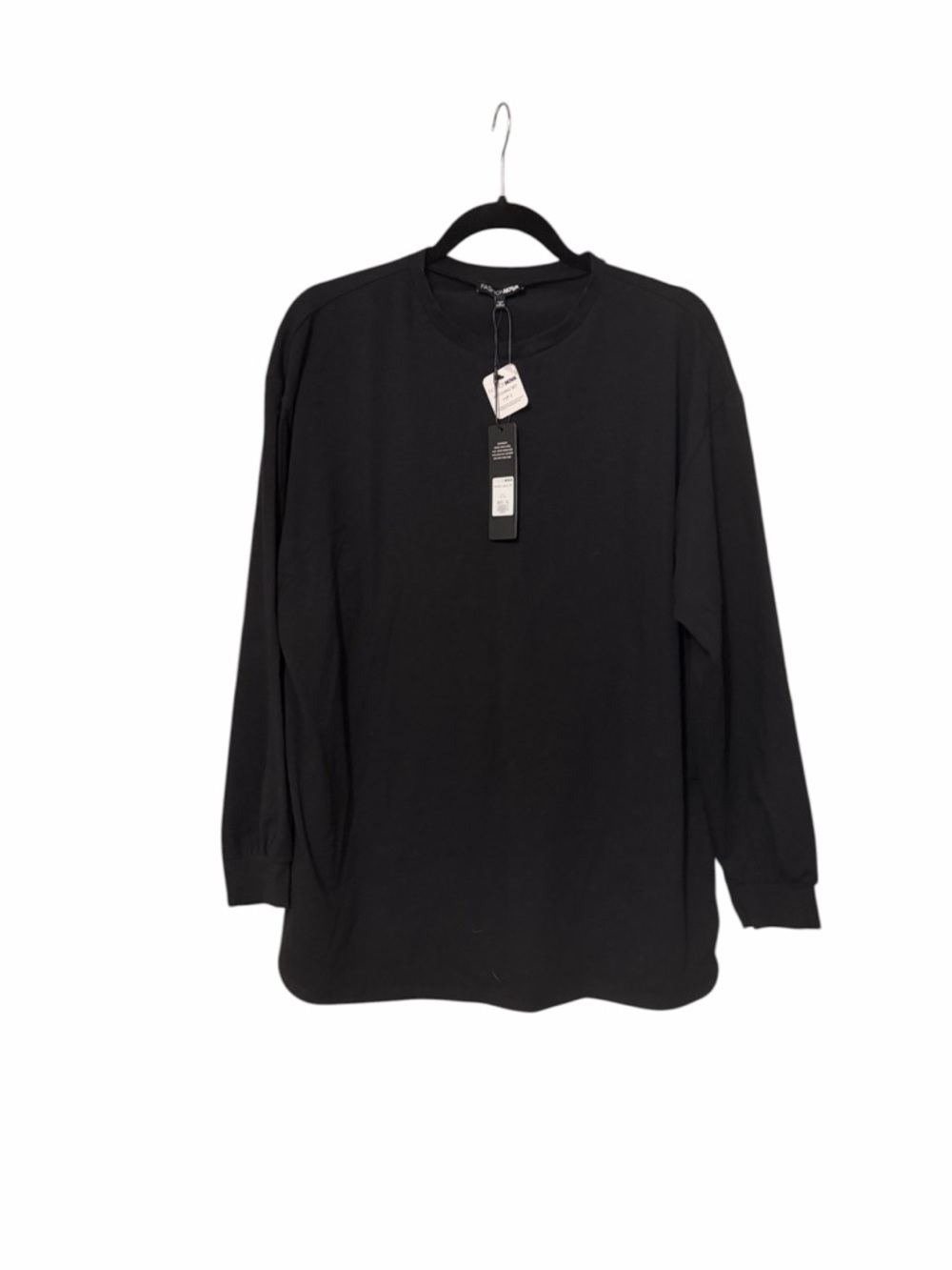 Fashion Nova Women’s Long Sleeve Crewneck Shirt - Black • Size XL